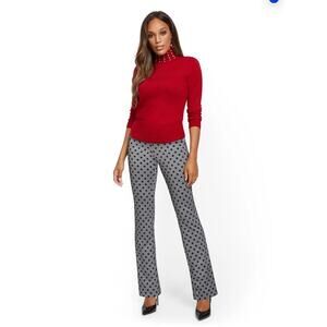 New York & Company Dot-Print Pull-On Bootcut Ponte Pant - Superflex XS